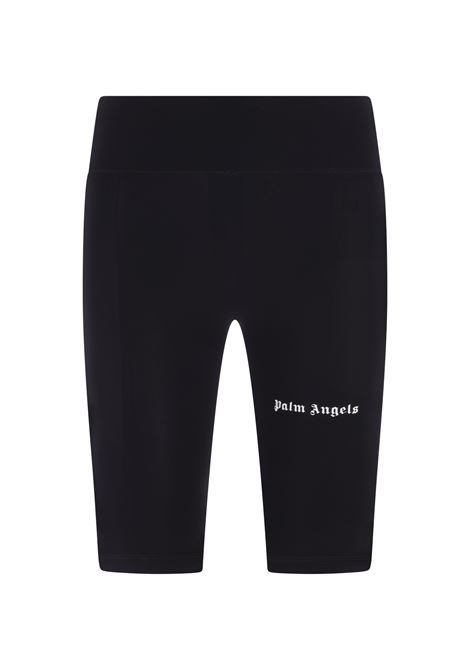 Black Short Sports Leggings With Logo PALM ANGELS Russocapri